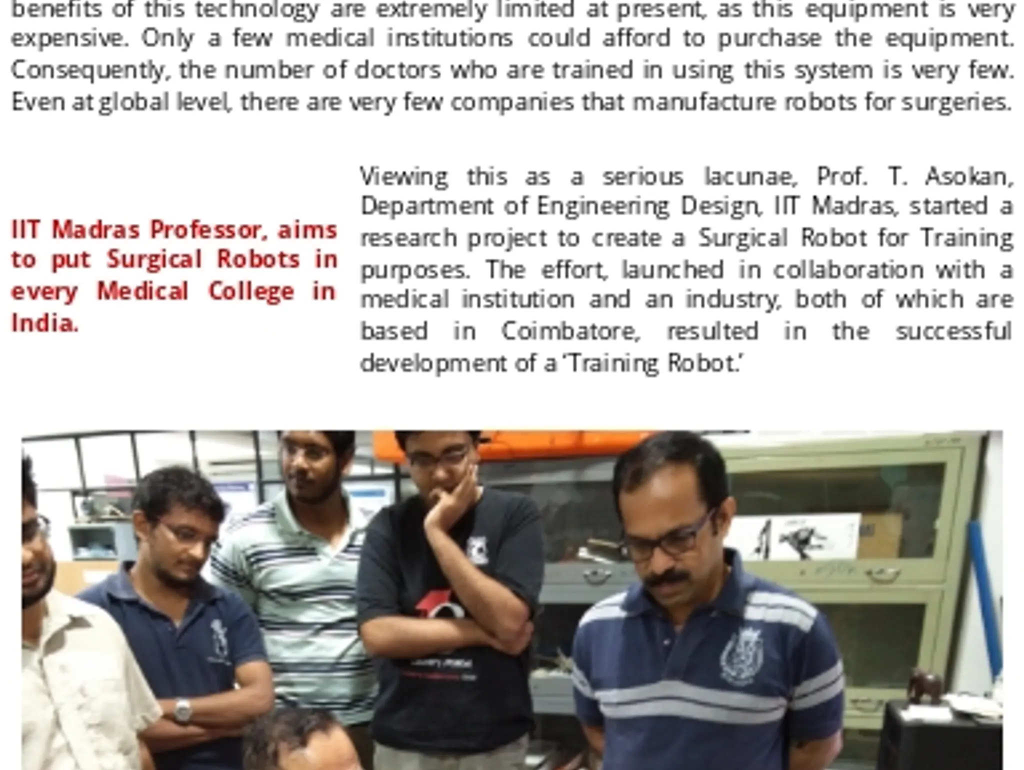 Surgical Robots IIT Madras