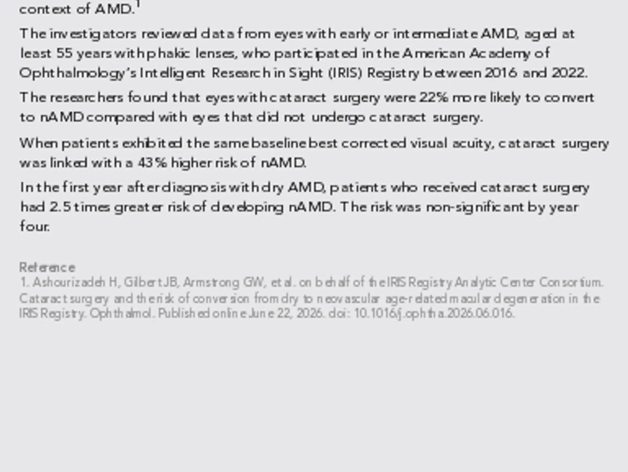 nAMD Risk After Cataract Surgery
