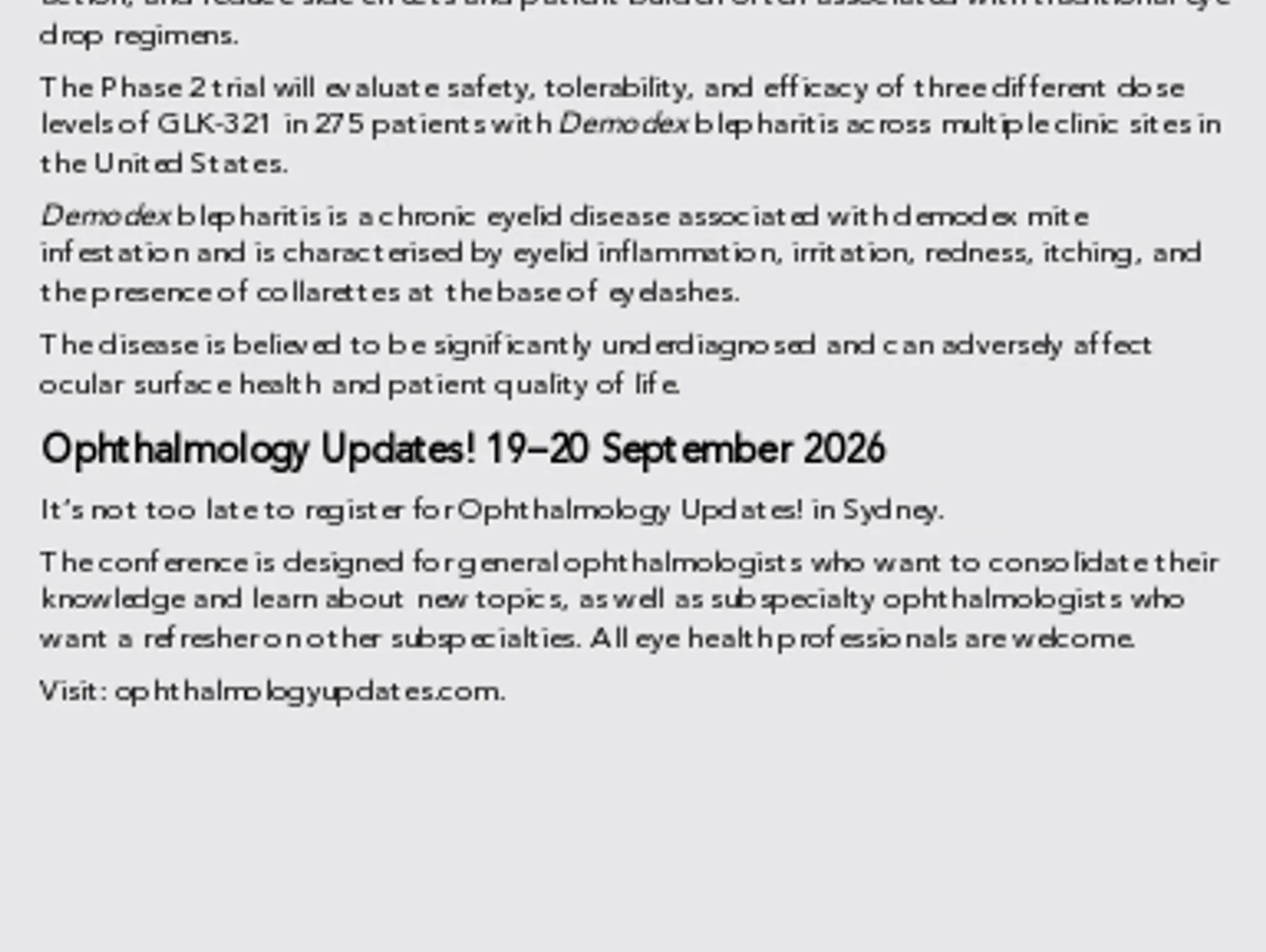 Demodex Blepharitis Study