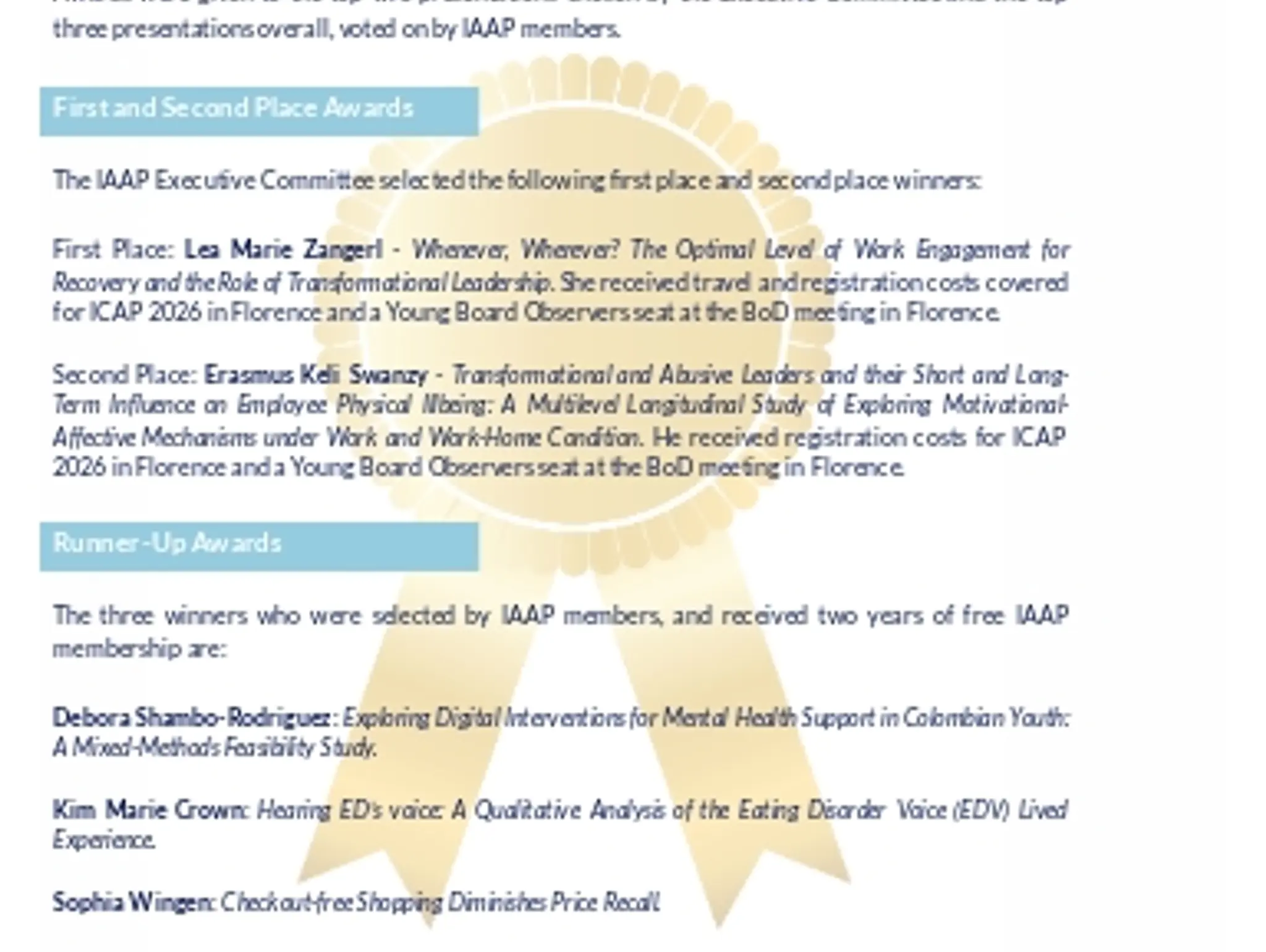 Awards and Voting