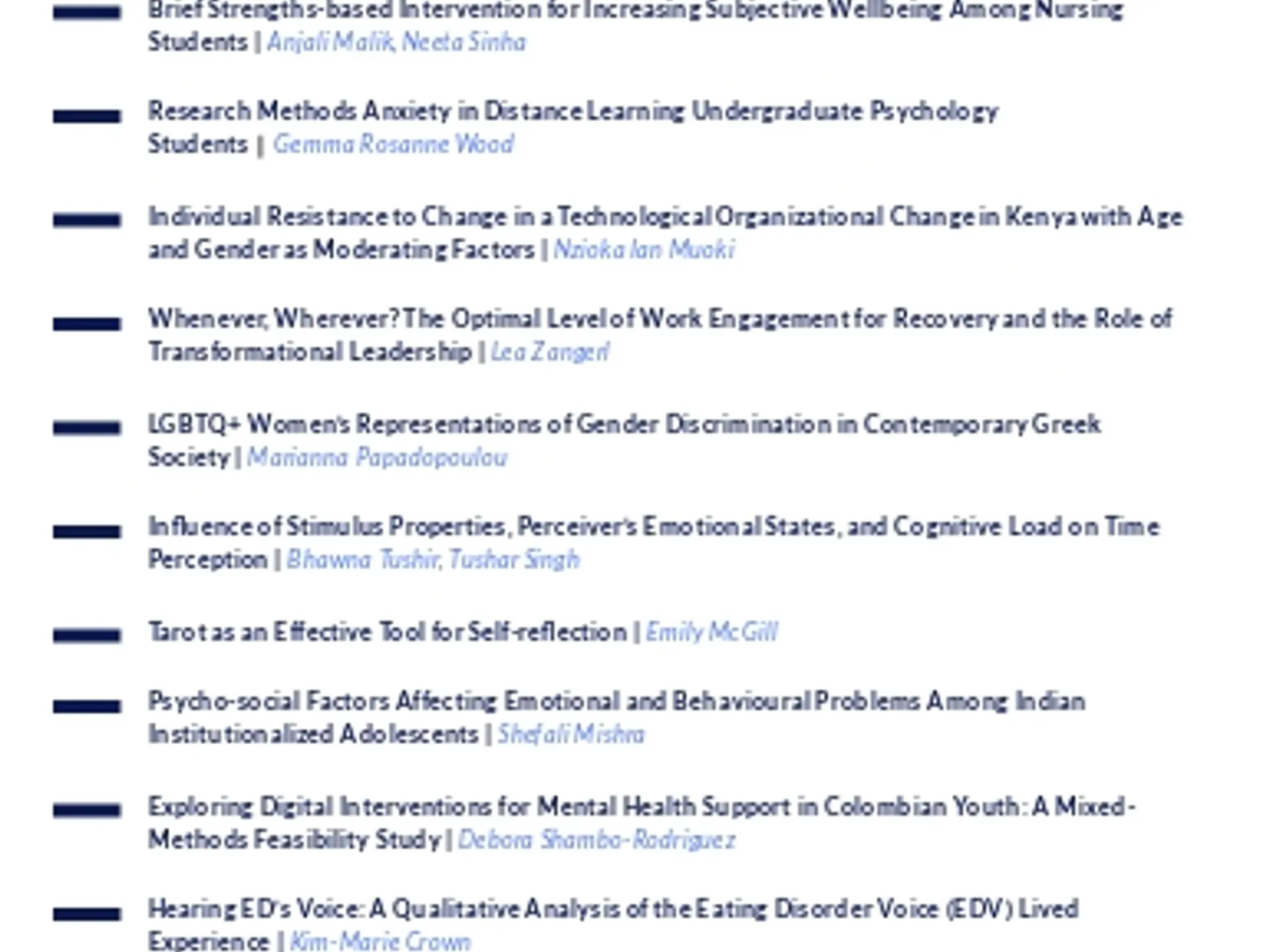Abstracts of Presentations