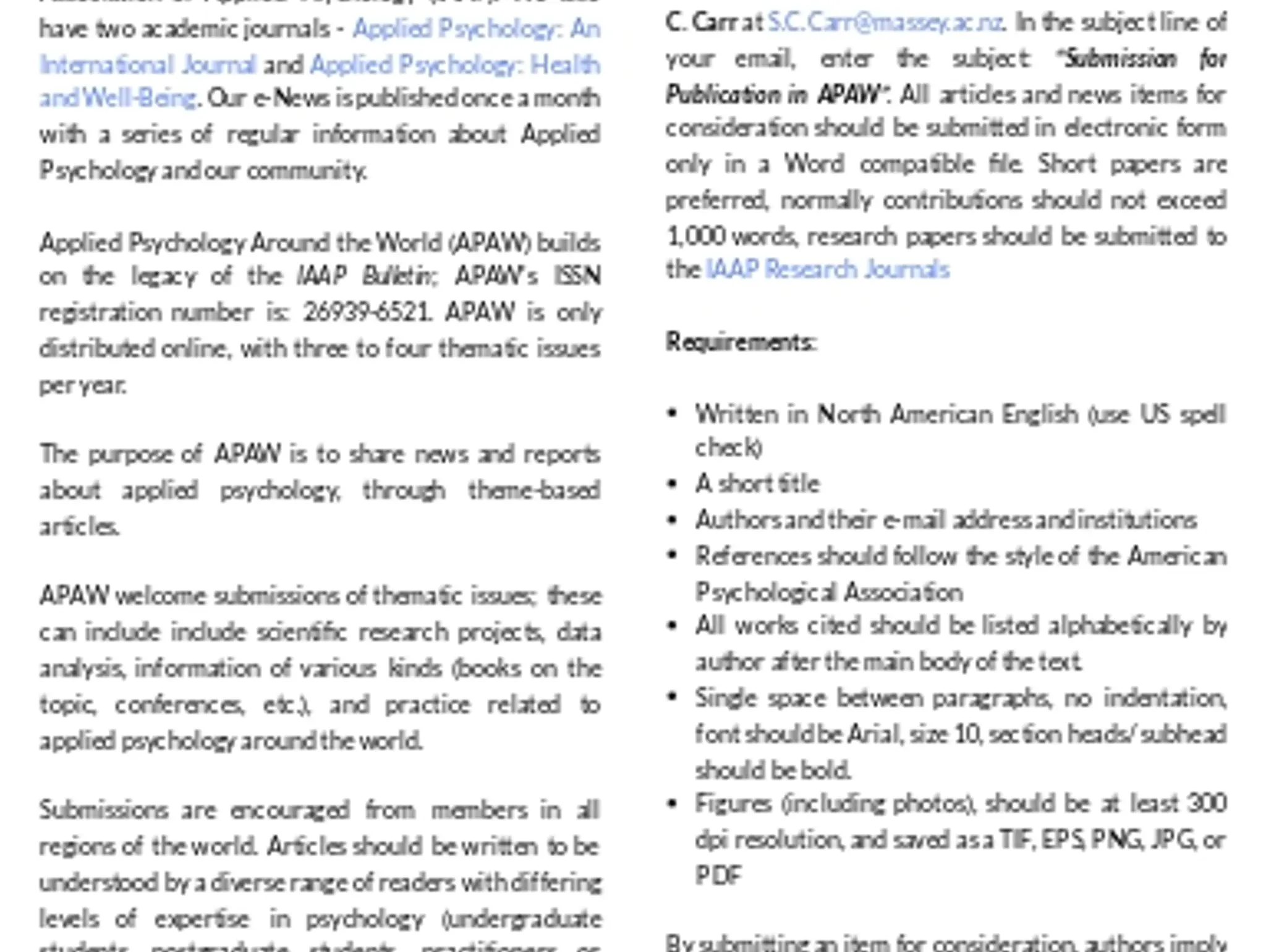 APAW Mission Statement