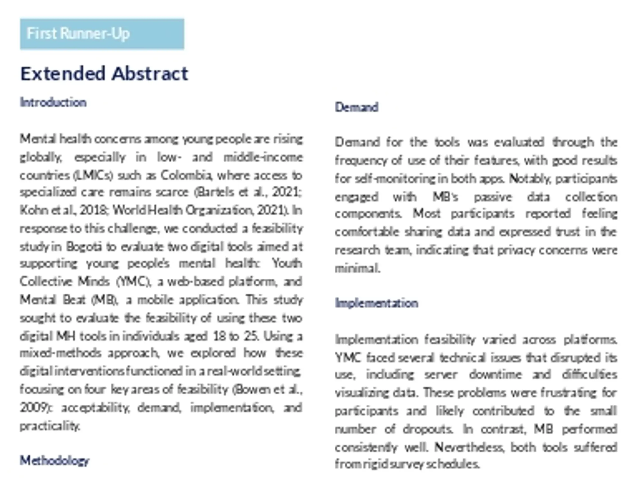 Exploring Digital Interventions for Mental Health Support in Colombian Youth: A Mixed-Methods...