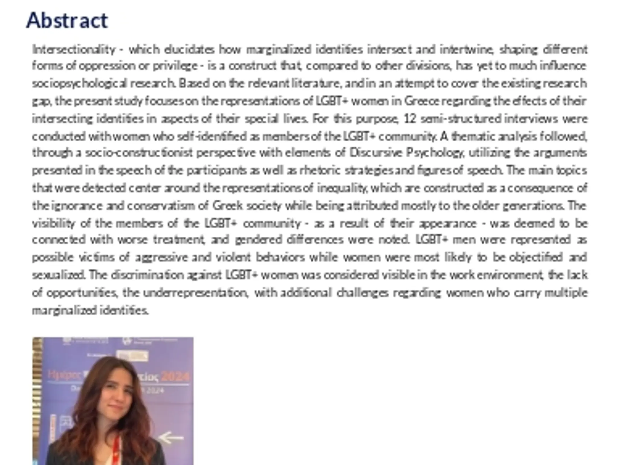 LGBTQ+ Women’s Representations of Gender Discrimination in Contemporary Greek Society