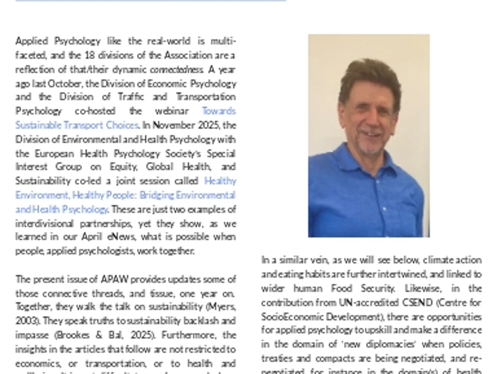 Editorial:  Inter-Divisional Partnerships for Sustainability