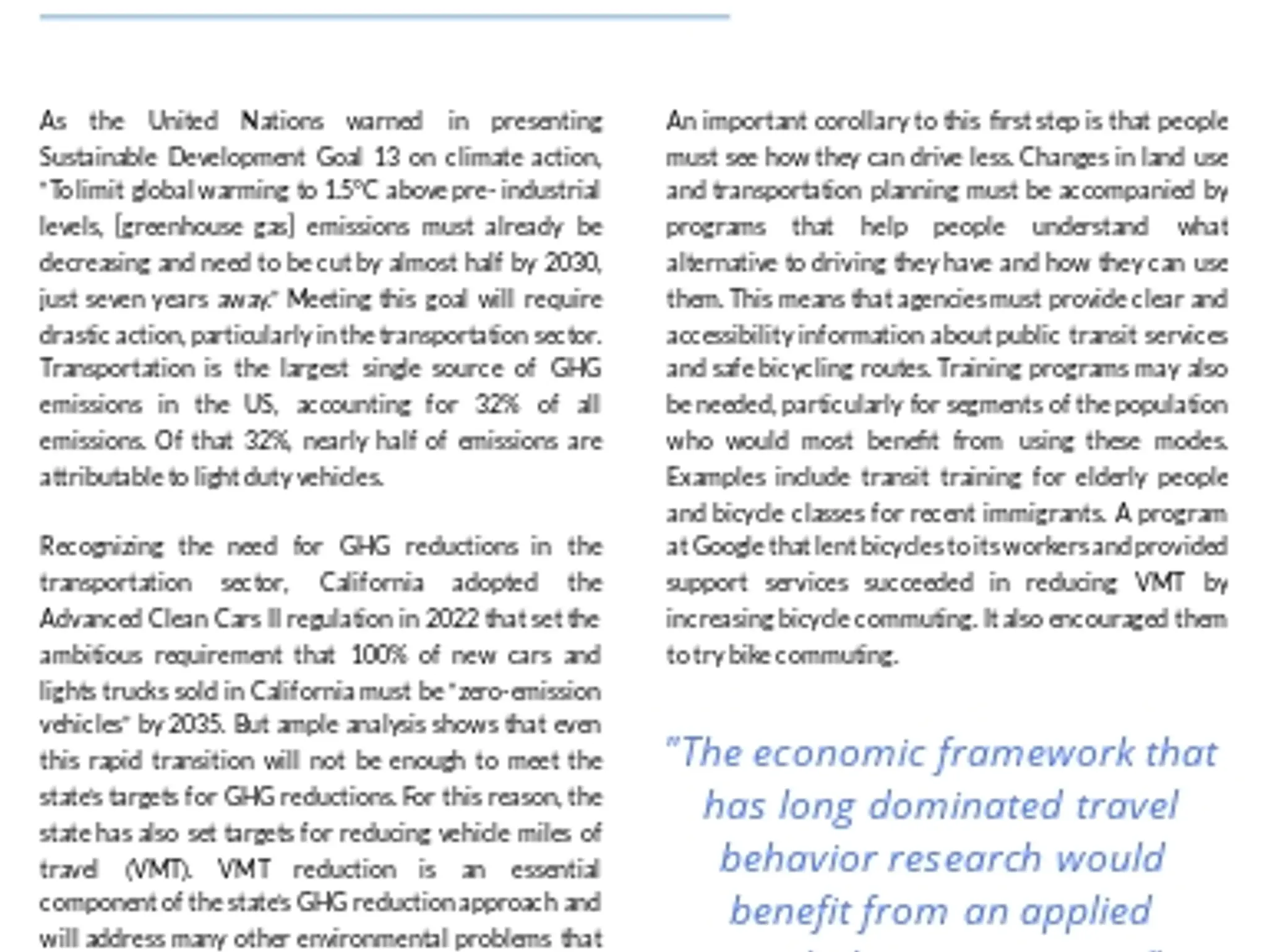 Sustainable Transportation Through Behavior Change