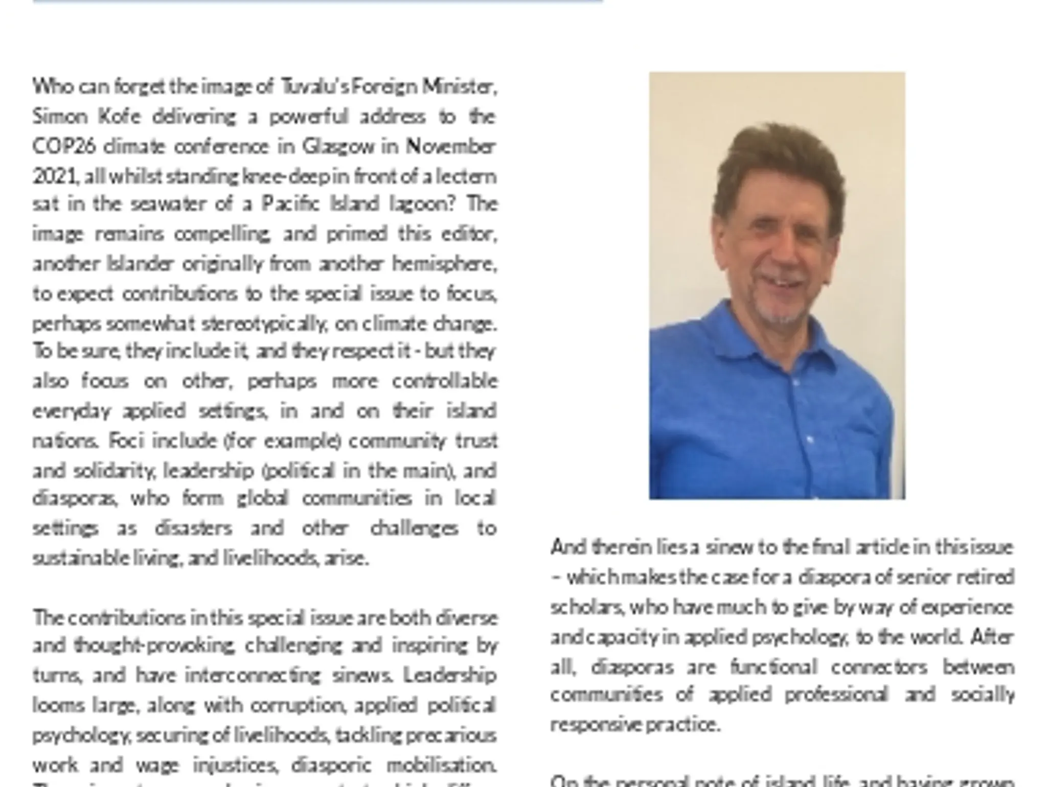 Editorial:  Island(er) Perspectives in Applied Psychology