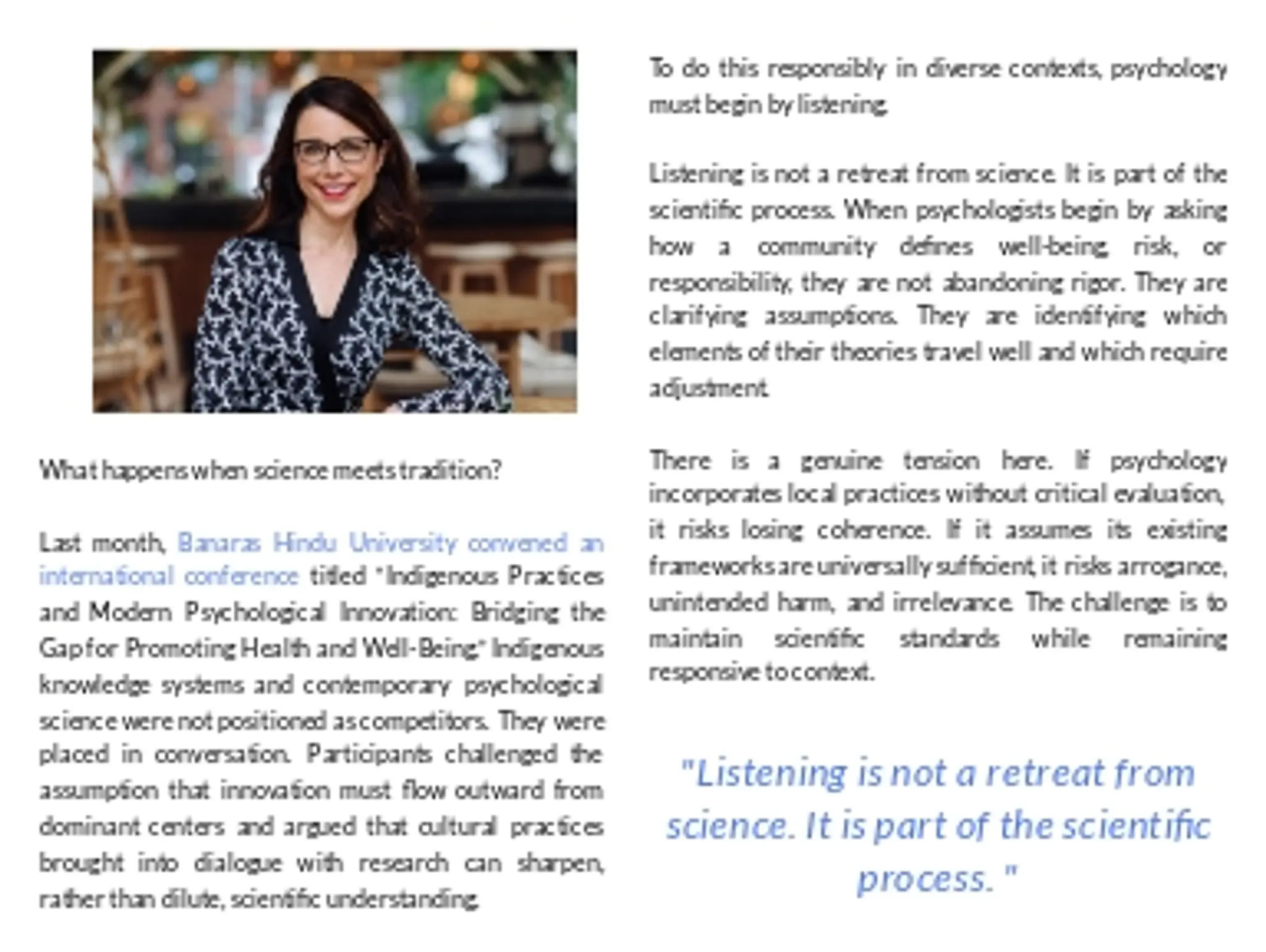 The Sixth P:  Psychology Across Knowledge Systems