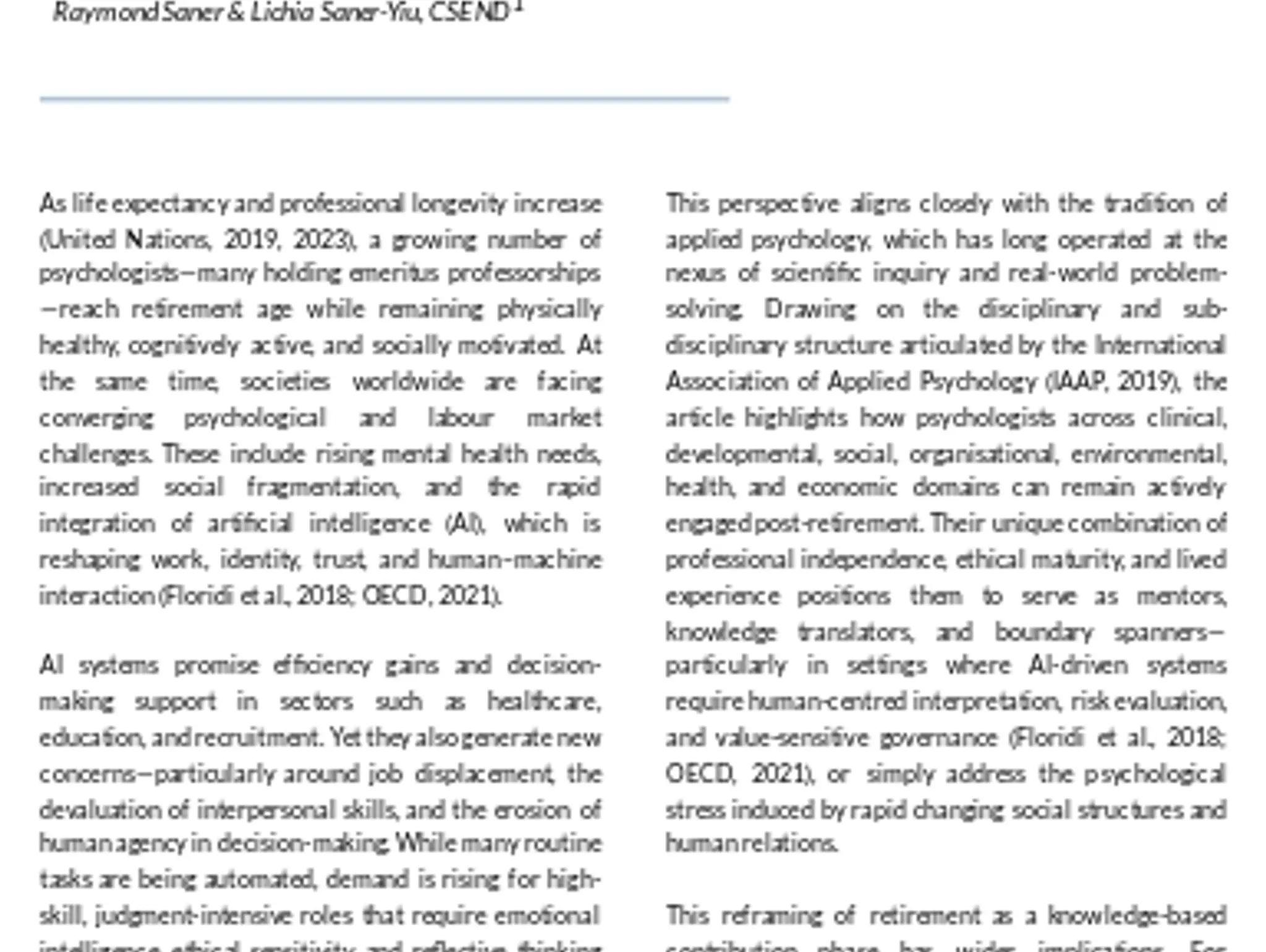 Reactivating Expertise: Emeritus Psychologists as Knowledge Entrepreneurs in Ageing Societies