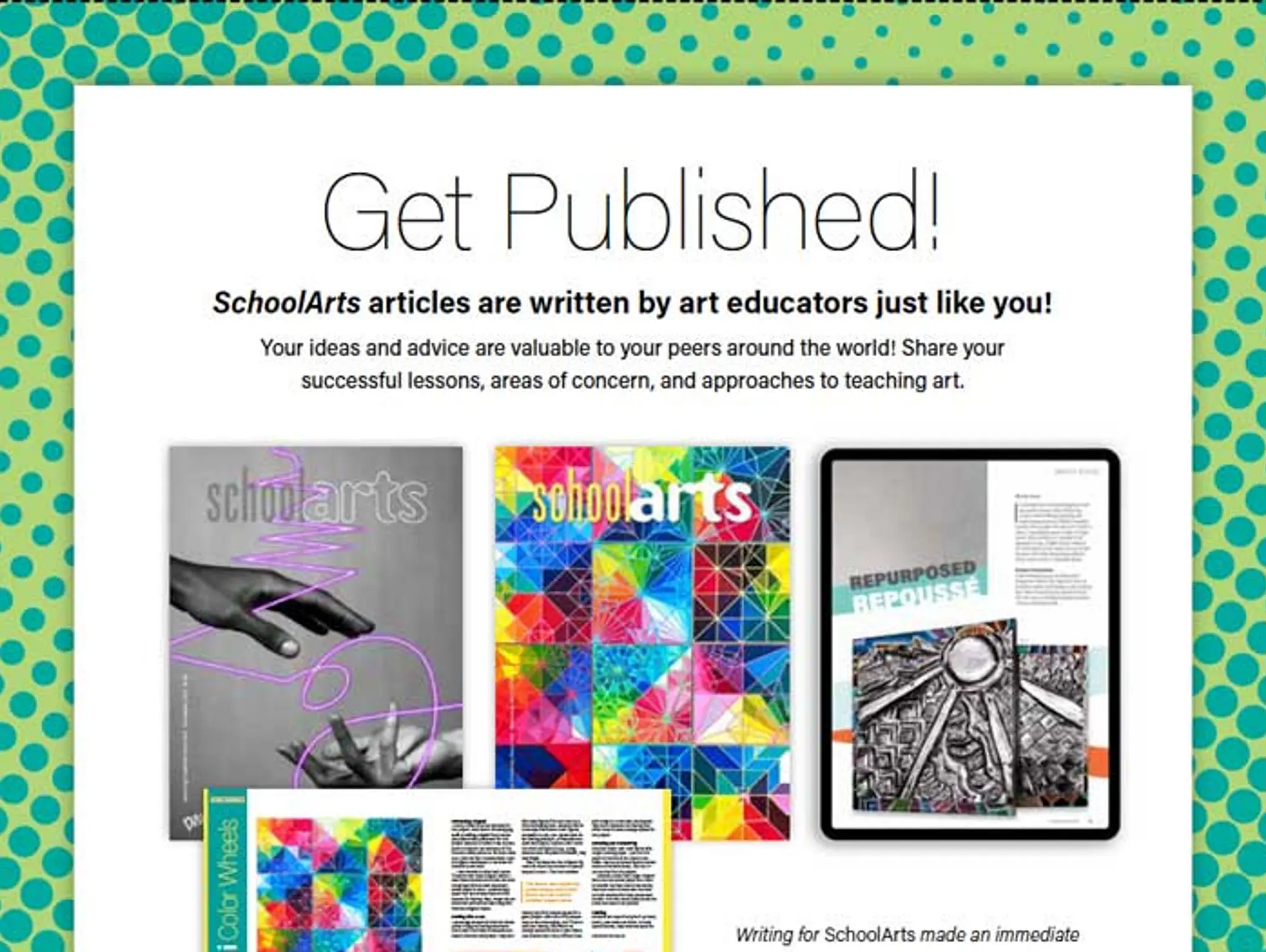 Get Published in SchoolArts!
