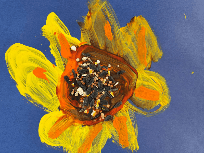 Early Childhood ClipCard | Textured Sunflower Paintings