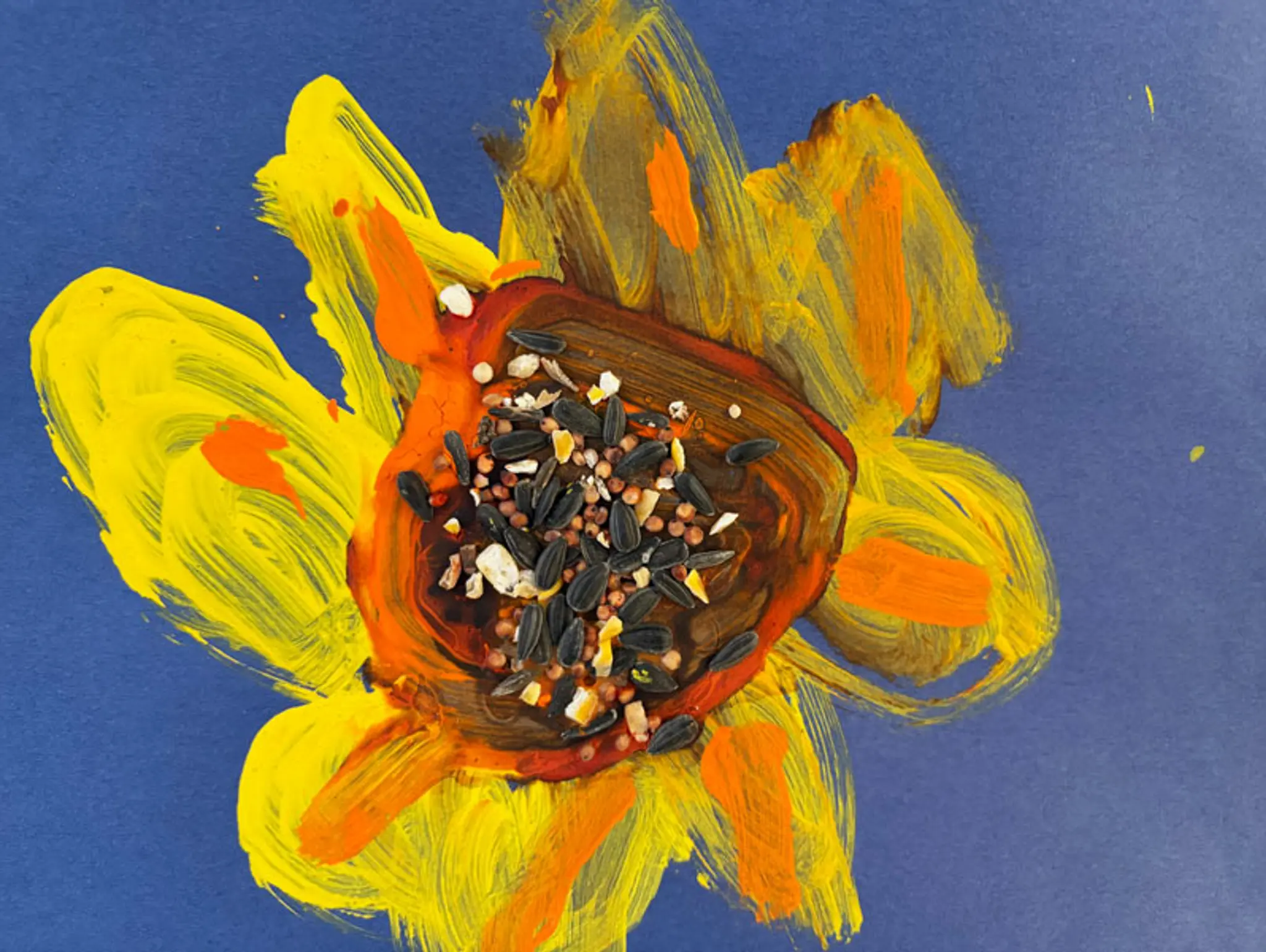 Early Childhood ClipCard | Textured Sunflower Paintings