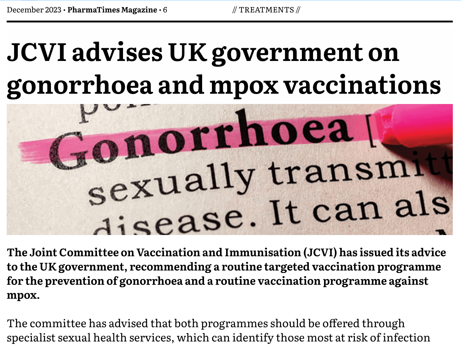 6 - NEWS: Treatments