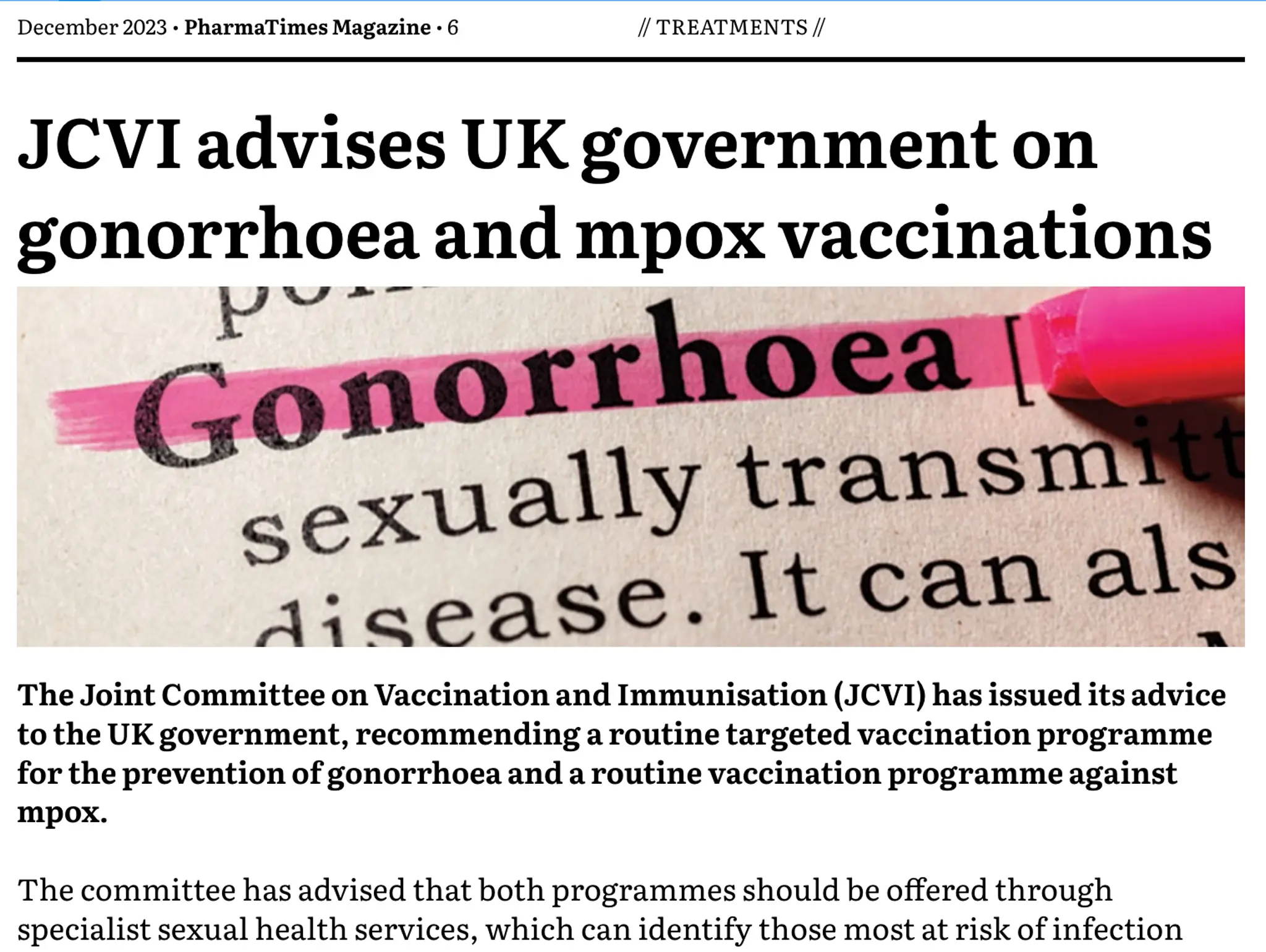 6 - NEWS: Treatments