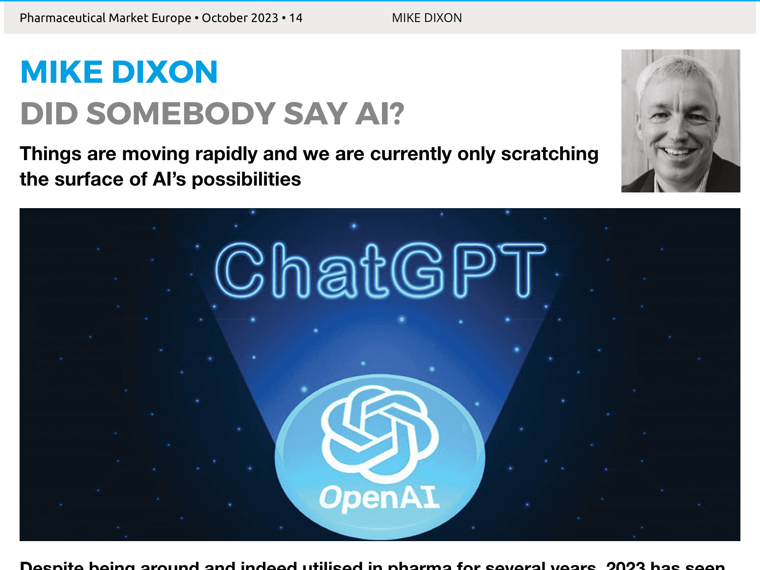 14 - MIKE DIXON - Did somebody say AI?