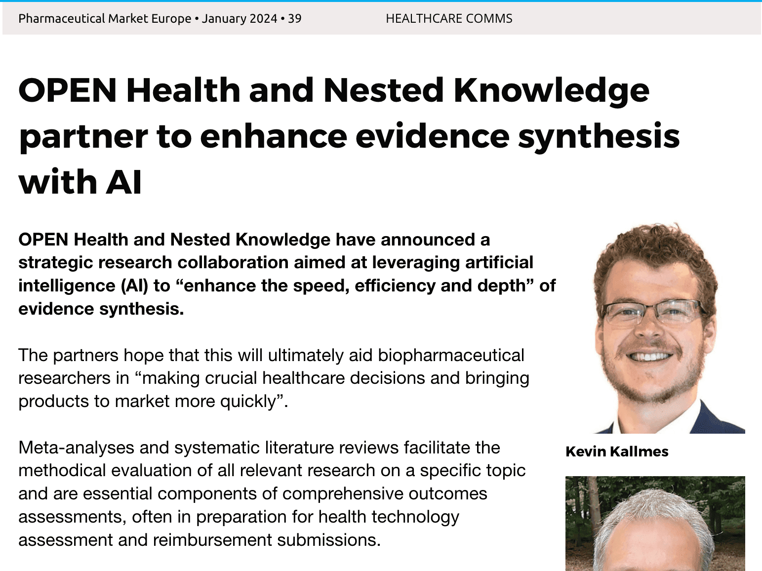 39 -  HEALTHCARE COMMS