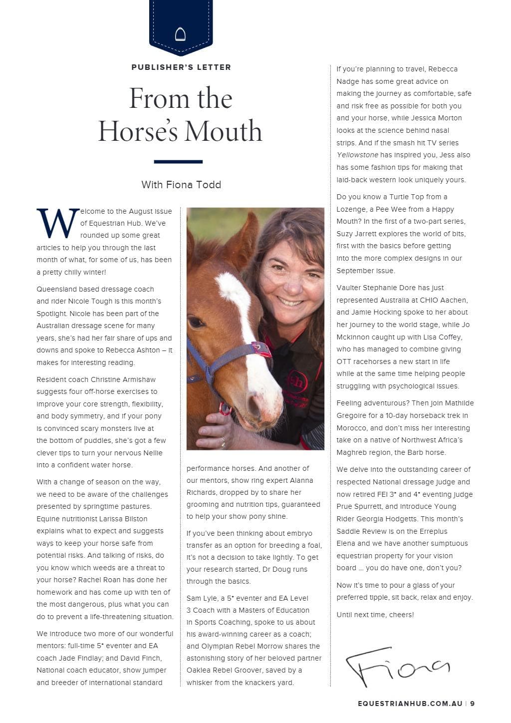 Equestrian Hub Basic Conversion Sample