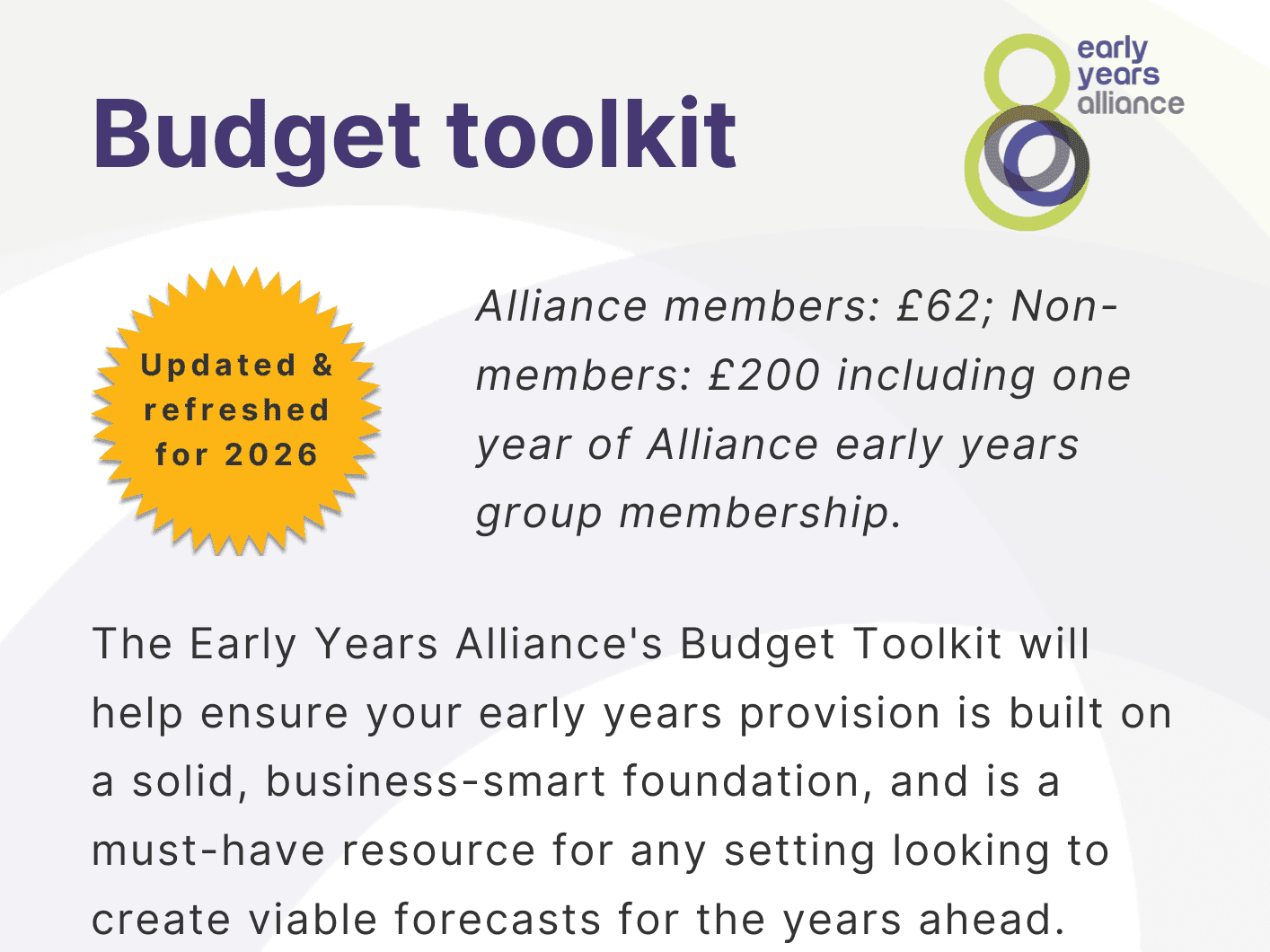 Advert: Budget toolkit