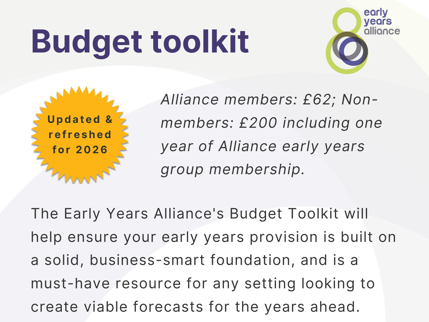 Advert: Budget toolkit