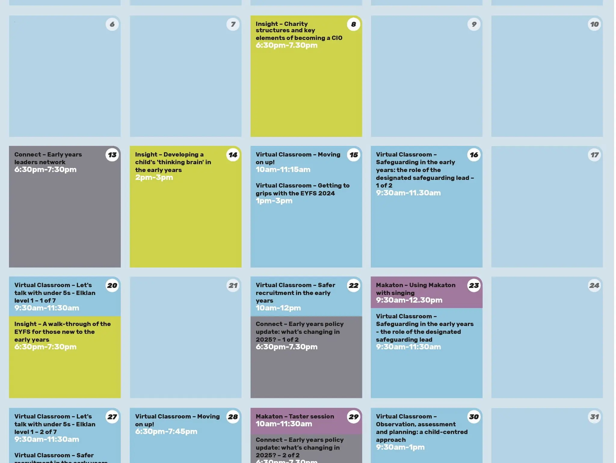 Dates for your diary: January 2025