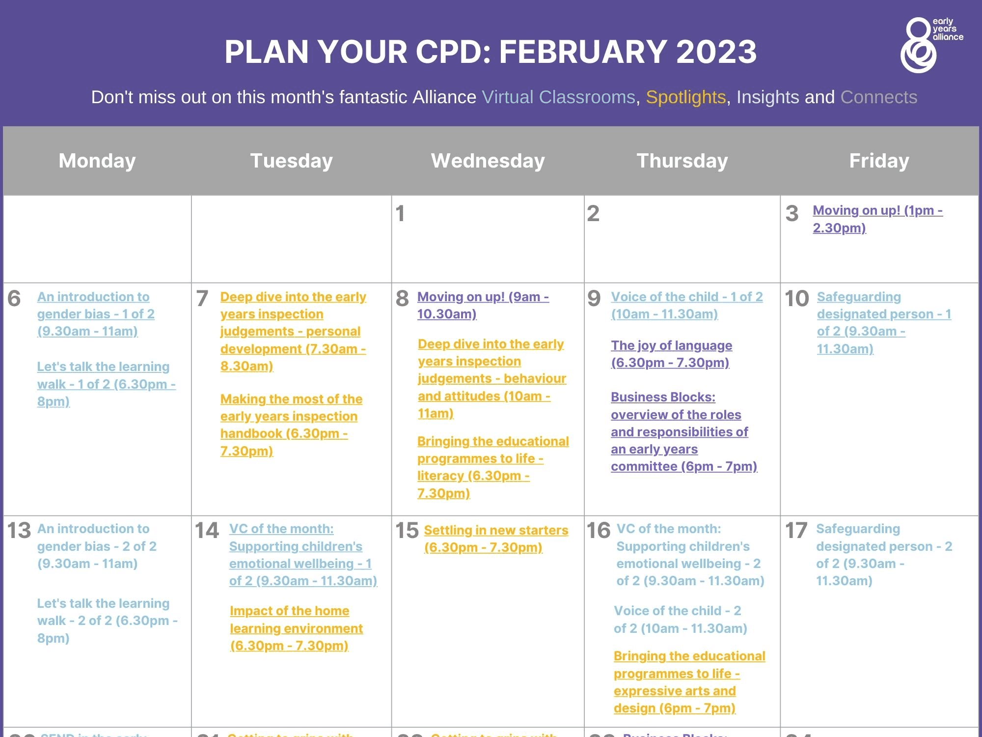 Dates for your diary February 2023