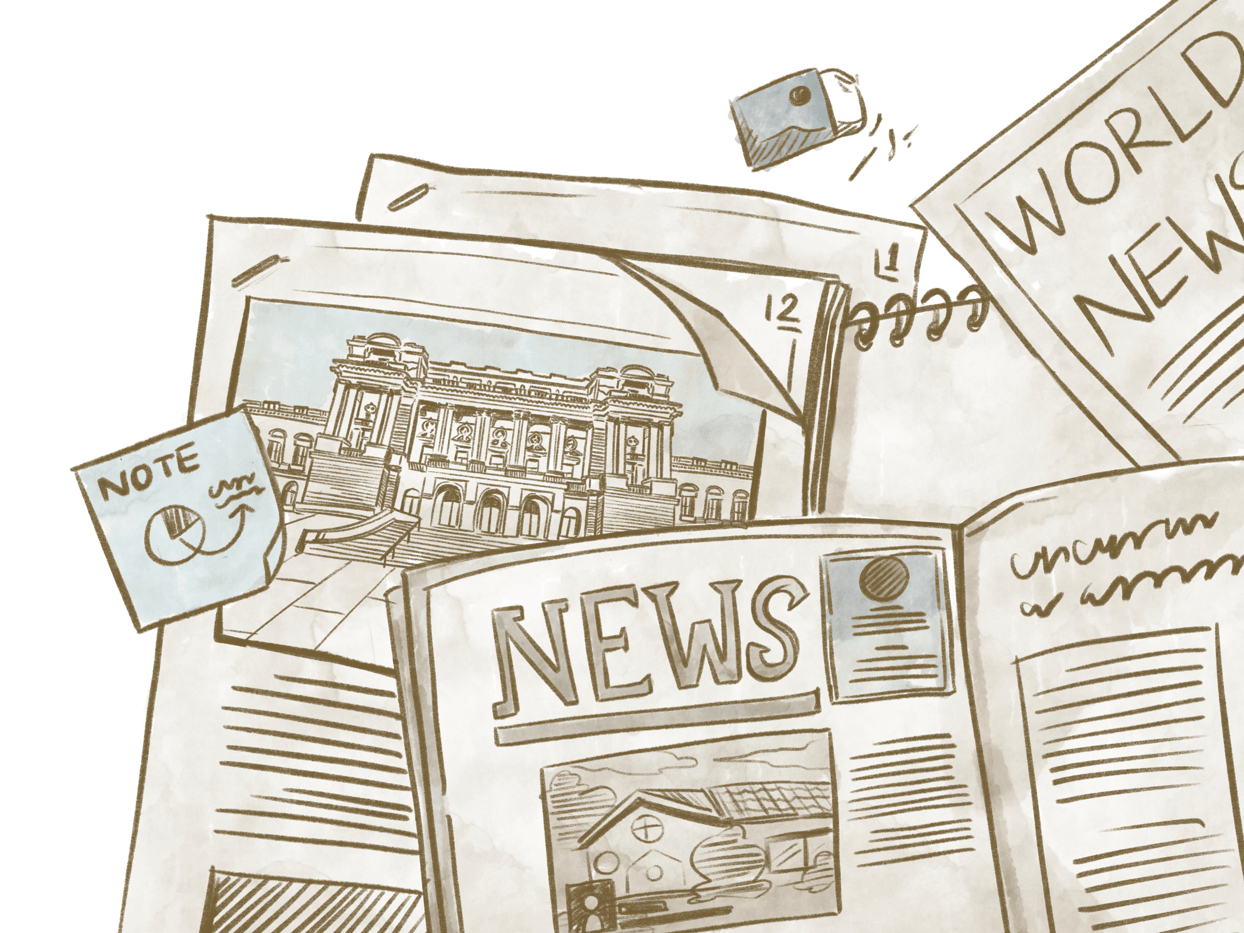 481 Souvenir & History I LOVE  OLD NEWS เข็มกลัดจาก Library of Congress (LOC)