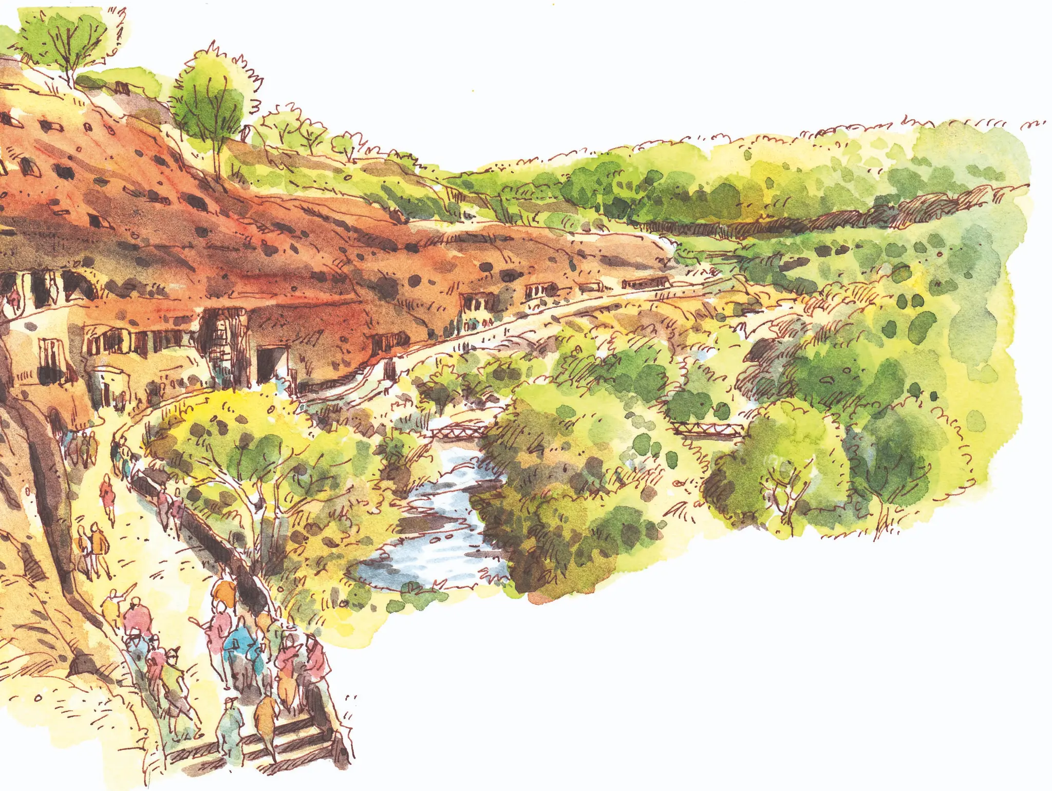 477 วาดเมือง หมู่ถ้ำอชันตา Ajanta Caves