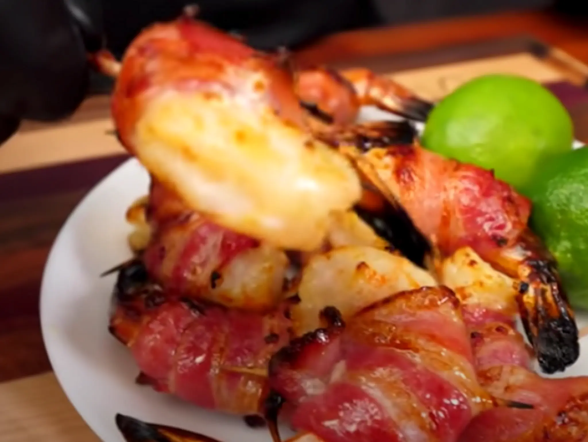 VIDEO: Honey Garlic Bacon Wrapped Shrimp Recipe