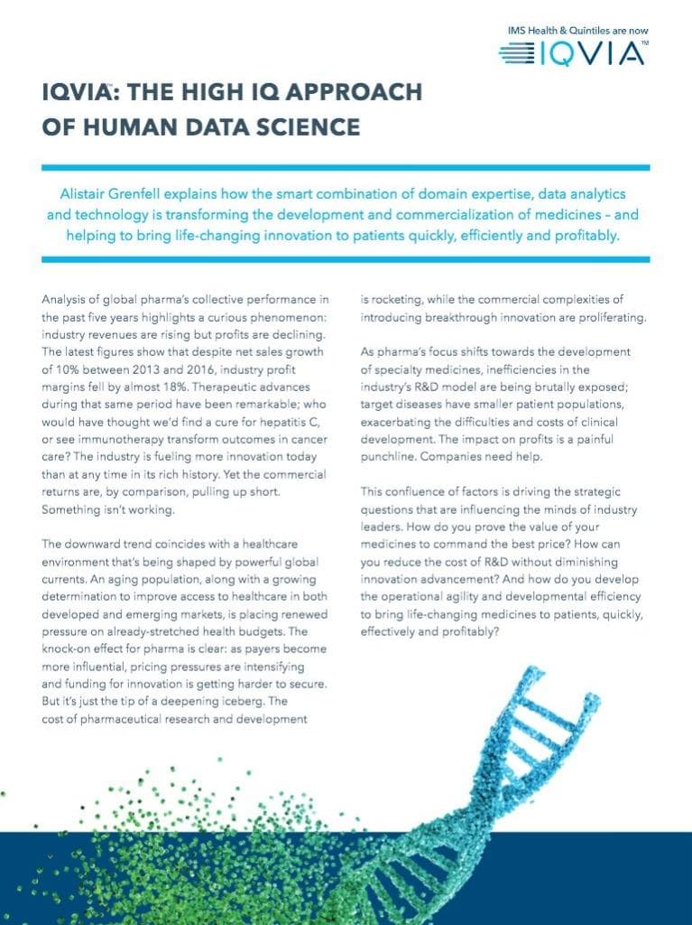 THE HIGH IQ APPROACH OF HUMAN DATA SCIENCE - PME Supplement - January 2018