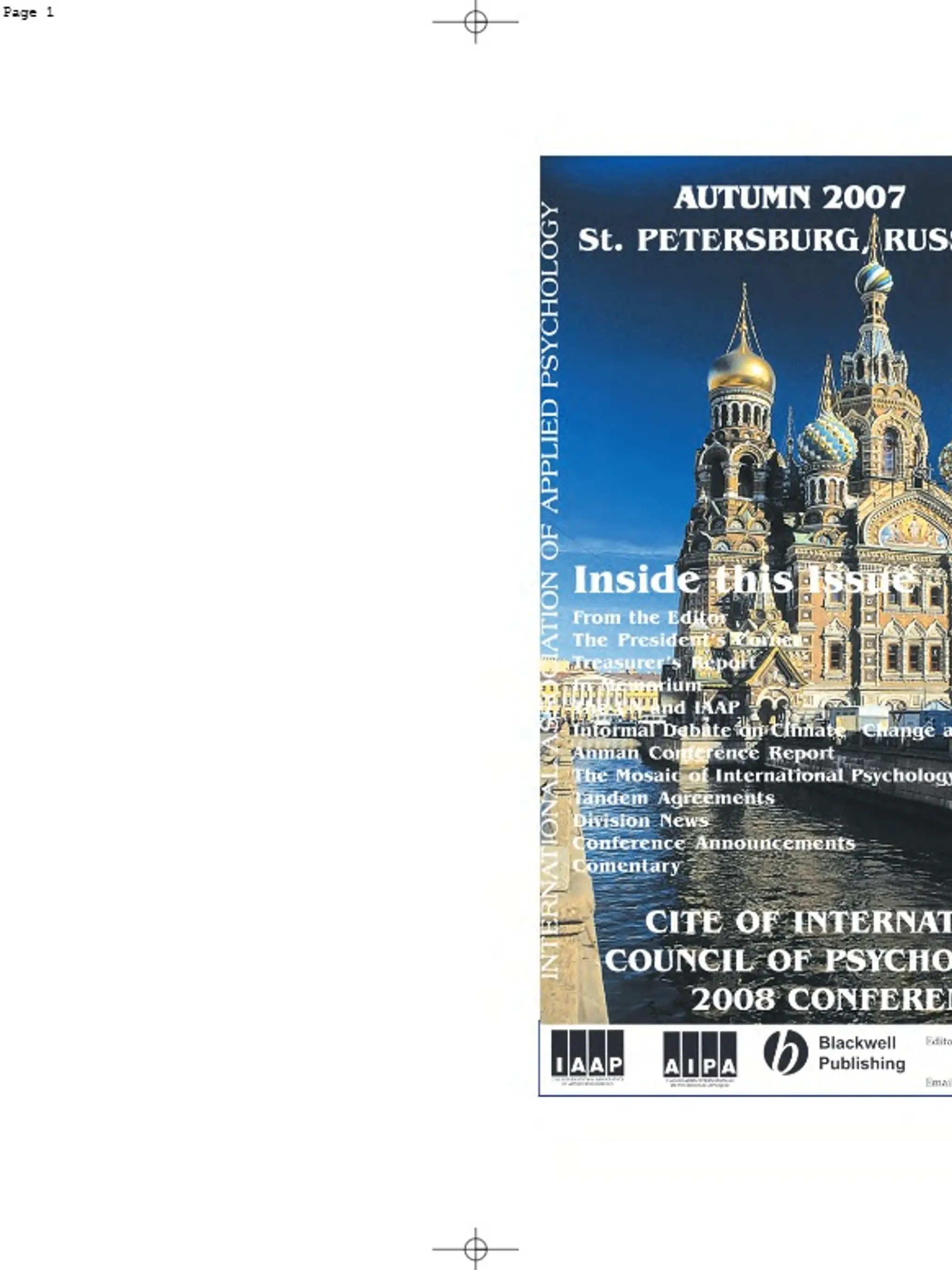 IAAP Bulletin, Autumn 2007