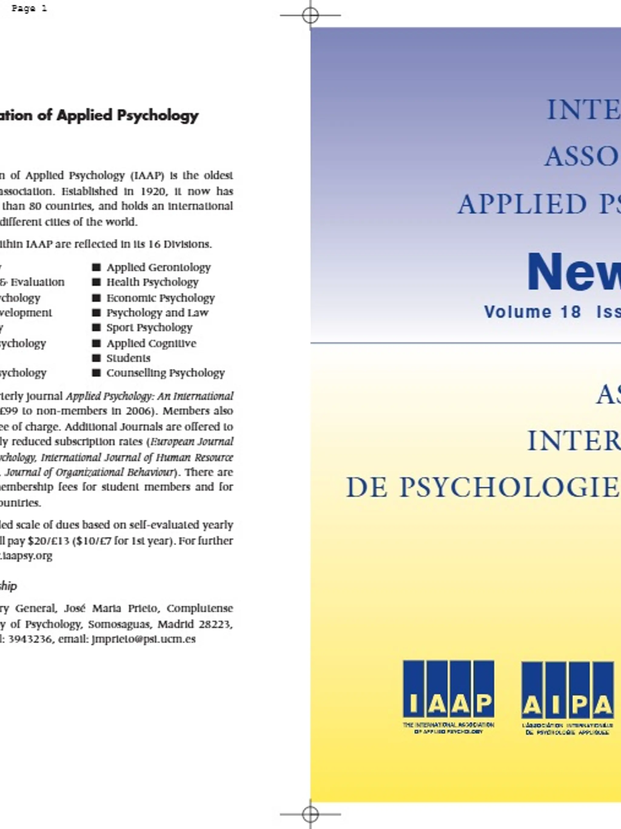 IAAP Bulletin, January 2006