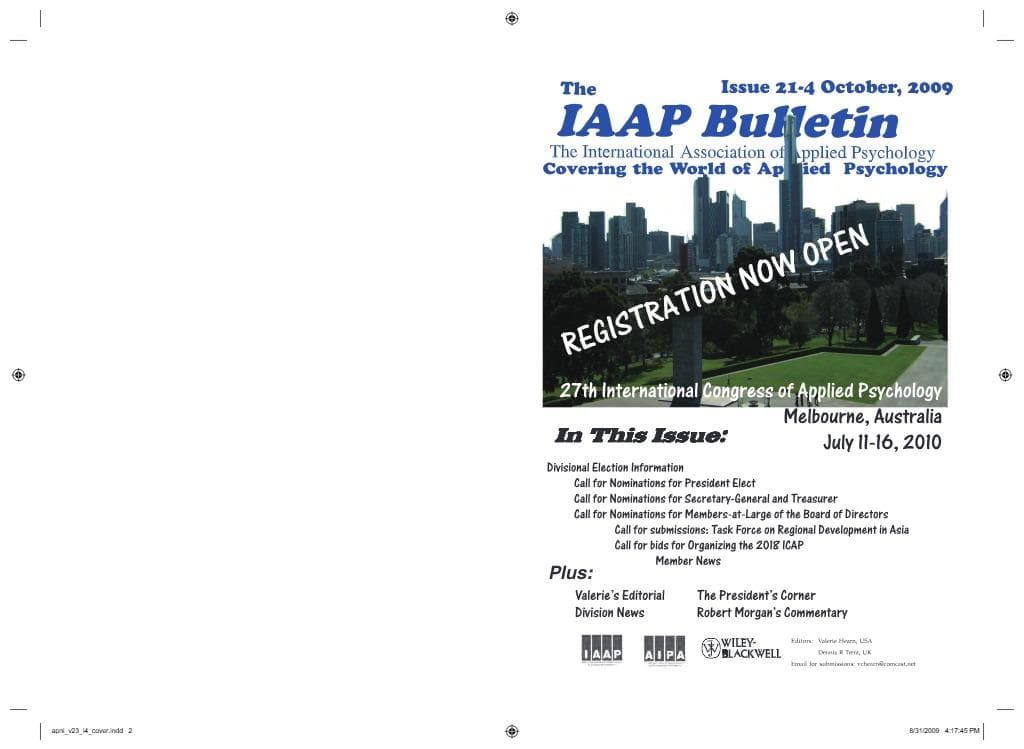 IAAP Bulletin, October 2009