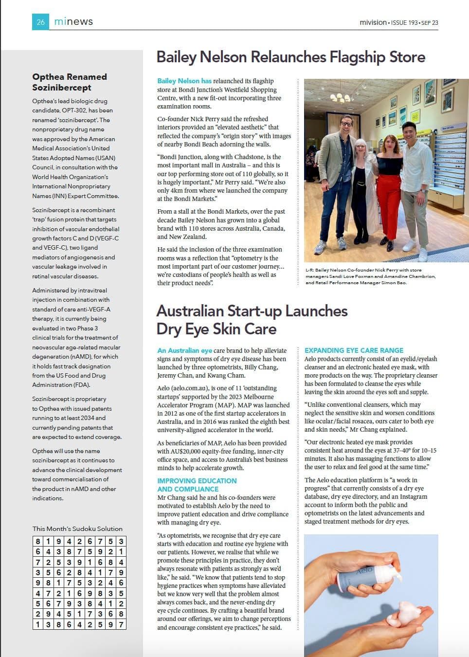 Opthea Renamed Sozinibercept